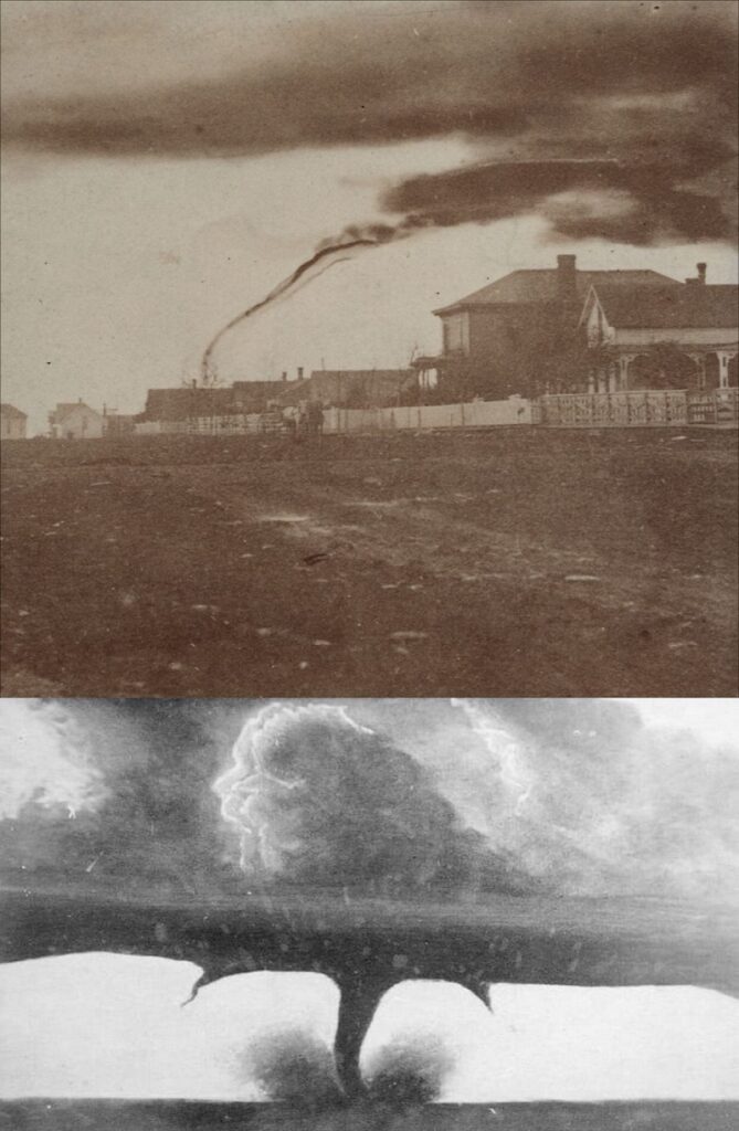 1884, The First Tornado Photographs from Anderson County, Kansas and Howard, South Dakota