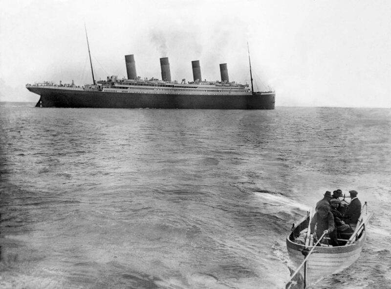 1912, One of the last known photos of the Titanic before it sank