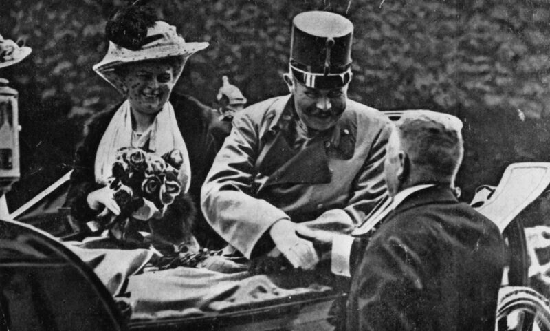 1914, Archduke Franz Ferdinand with his wife on the day they’re assassinated, which led to the start of World War I