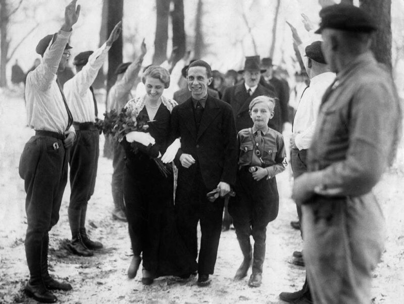 1931, Adolf Hitler as the best man in Joseph Goebbels' wedding