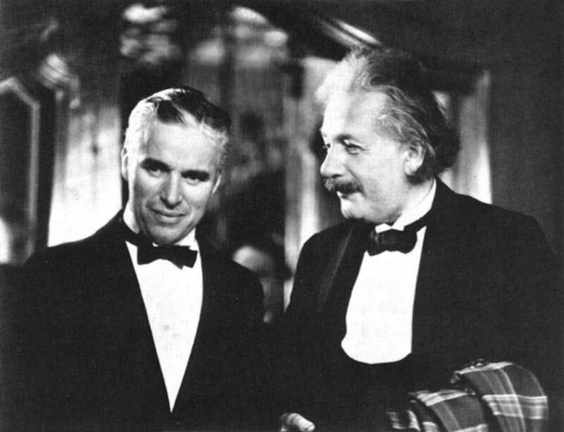 1931, Two geniuses together - Charlie Chaplin and Albert Einstein
