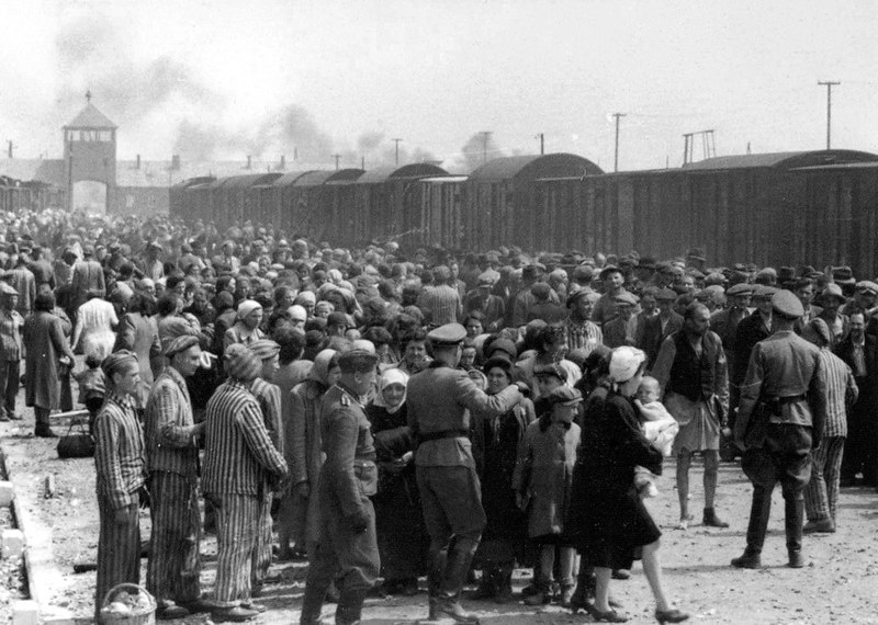 1944, Hungarian Jews Being Selected By Nazis To Be Sent To Gas Chamber At Auschwitz Concentration Camp