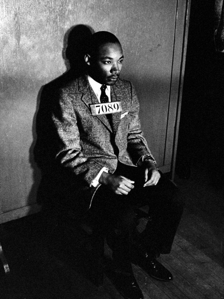 1956, Martin Luther King Jr arrested for his role in the boycott of segregated buses in Montgomery, Alabama