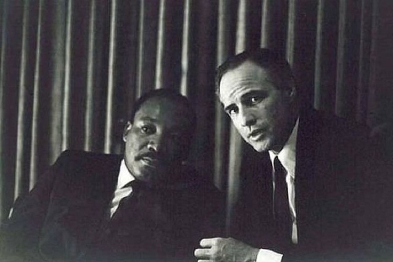 1959, Martin Luther King Jr with Marlon Brando - 'The Godfather'