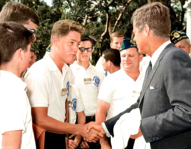 1963, A young Bill Clinton meets John F Kennedy