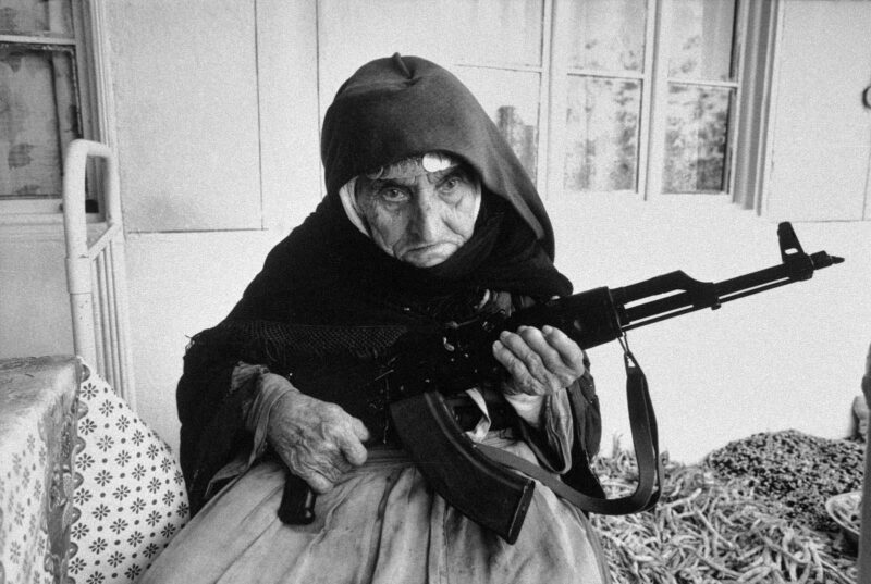 1990, 106-year-old Armenian woman with and AK-47 protecting her home